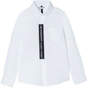 Givenchy boys spell out logo front button down dress shirt white size 12